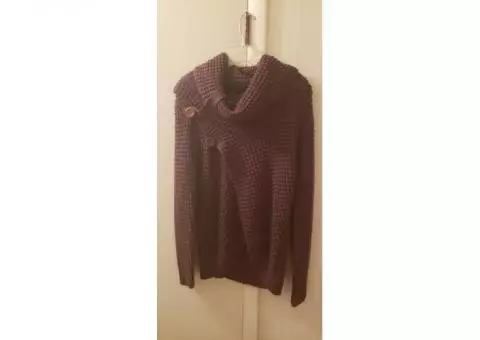 Wine button sweater